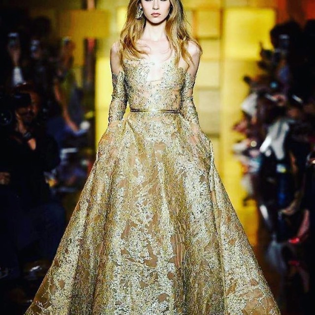 All that glittersStunning eliesaabbridal gold dress designerdress golddress sophistication bridalinspiration
