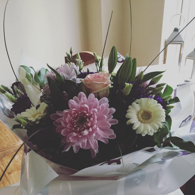 Lovely surprise waiting in the office  these gorgeous flowershellip