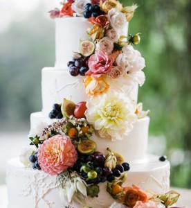 IMAGE 1 - Floral Wedding Cake - Fruit Flowers jpg