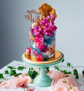 IMAGE 12 - Tropical Floral Wedding Cake - Fruit Flowers