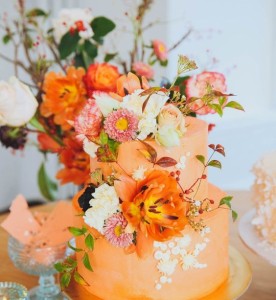 IMAGE 15 - Orange Citrus Floral Wedding Cake - Fruit Flowers