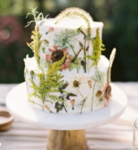 IMAGE 3 - Floral Wedding Cake - Dried Pressed Flowers