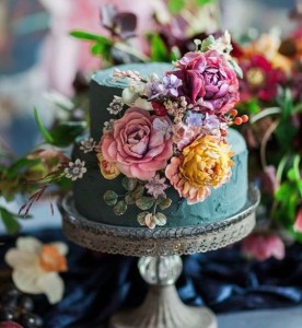 IMAGE 5 - Floral Wedding Cake - Fruit Jewel Colours Flowers