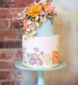 IMAGE 9 - Floral Wedding Cake - Fruit Fresh Flowers